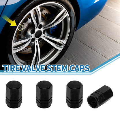 Tire Valve Stem Caps 10x16mm Replacement for SUV Bike RV (4 Pack)