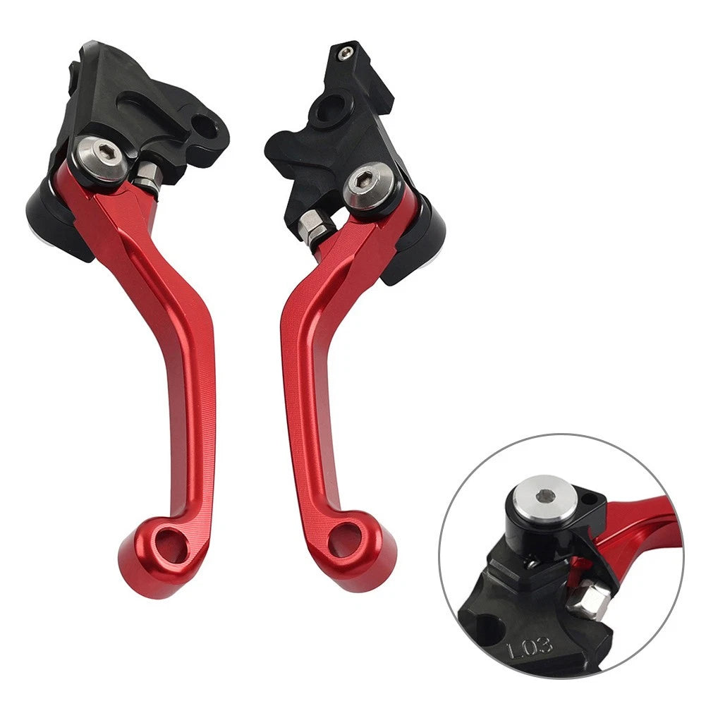 Pair Clutch Brake Levers CNC Pivot For Honda CRF150F CRF230F 2003-2017 Red