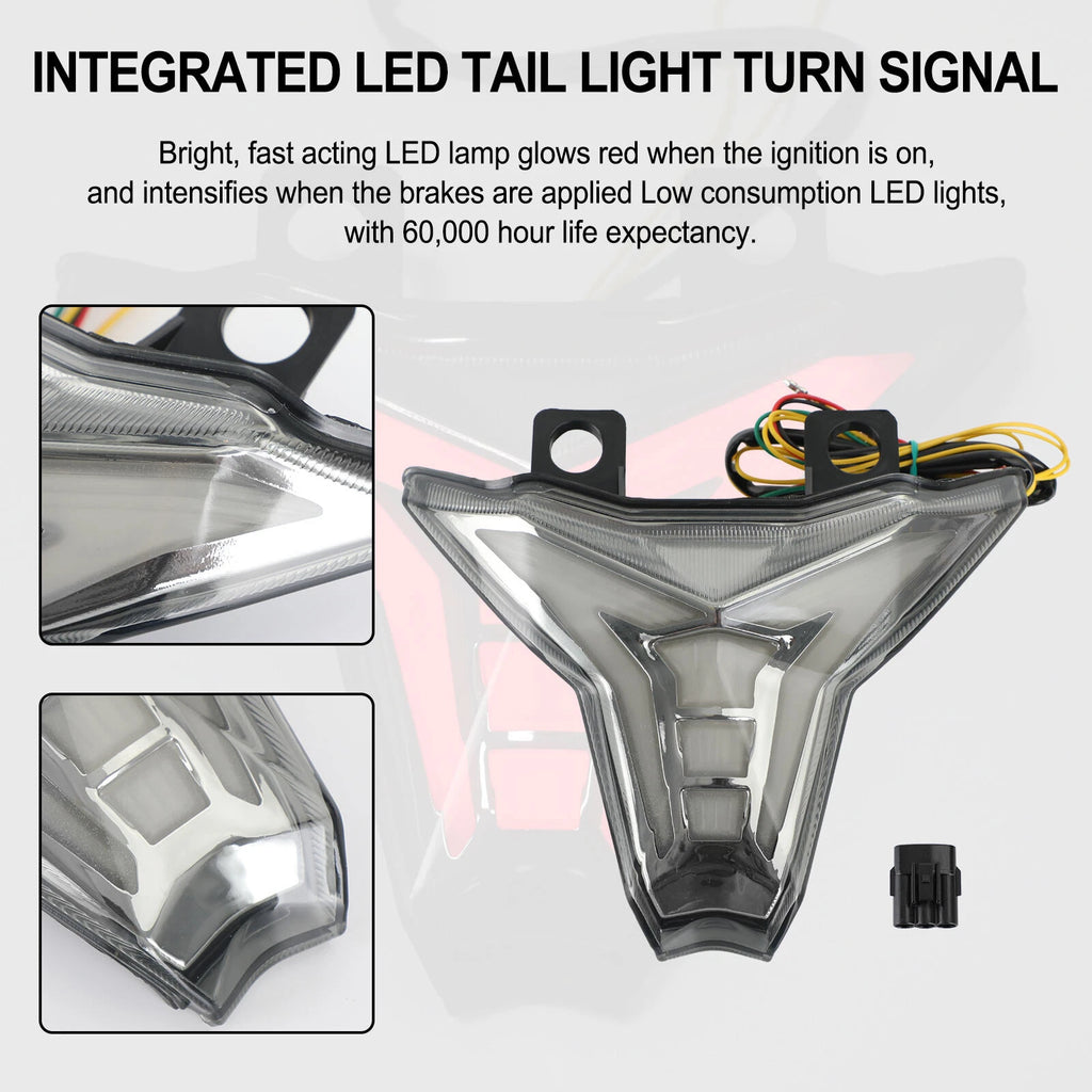 Integrated Tail Light Turn Signal for Kawasaki Ninja ZX10R Z1000 (2013–2022) Black T9