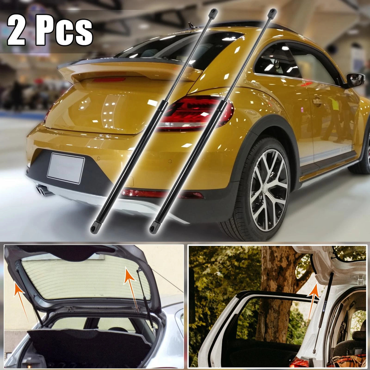 2pcs Rear Trunk Lift Supports Struts Shocks for Volkswagen Beetle (1998–2010)