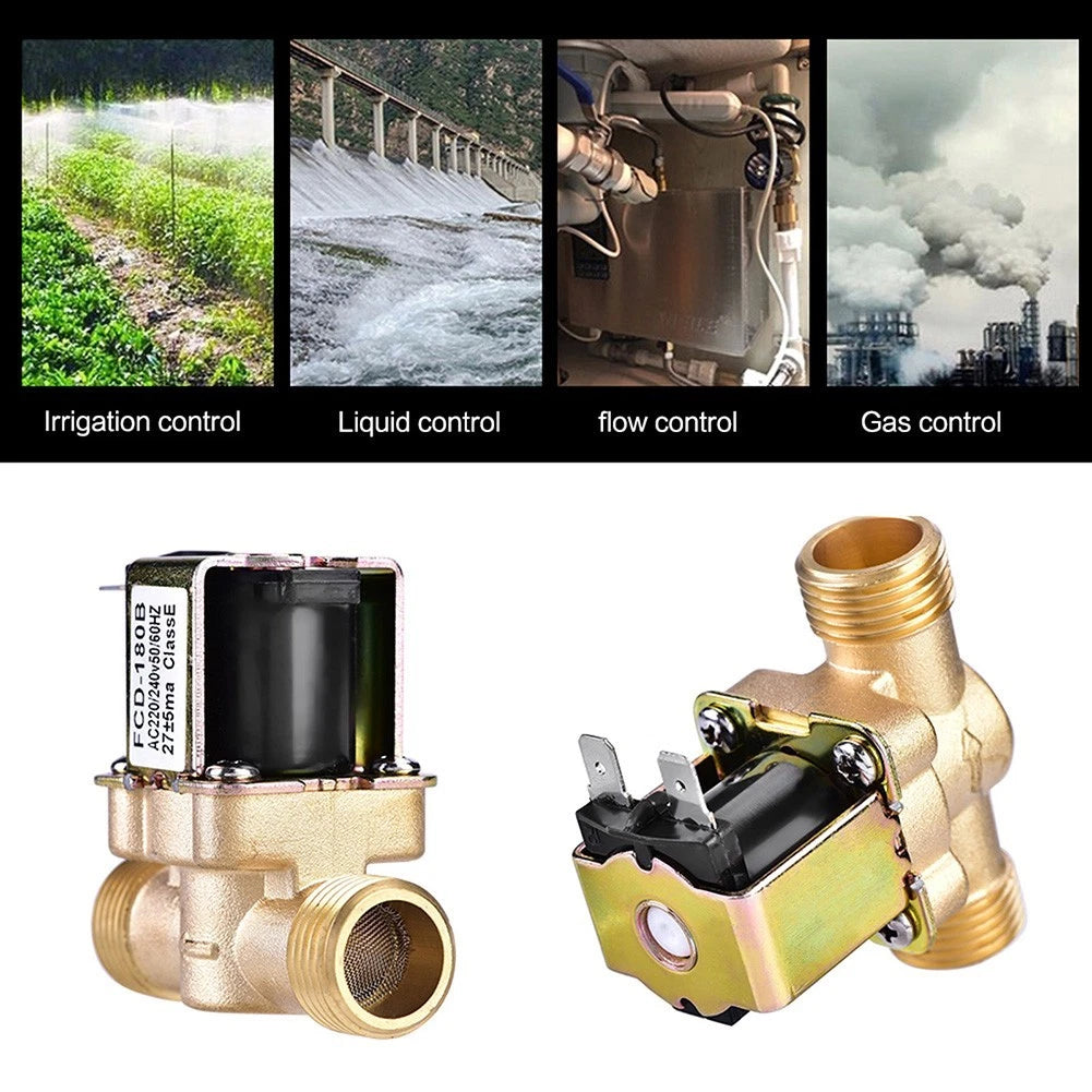 1/2 Inch Brass Solenoid Valve AC 220V Water Normally Closed