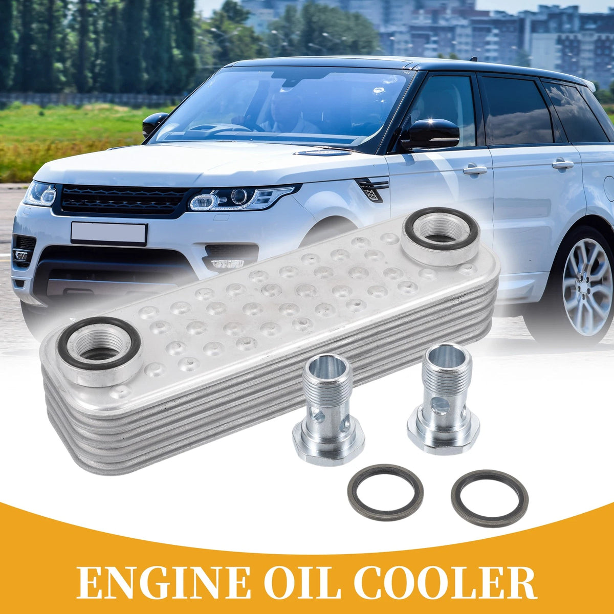 Engine Oil Cooler with O-ring Seals & Bolt Set for Land Rover (No.PBC500230)
