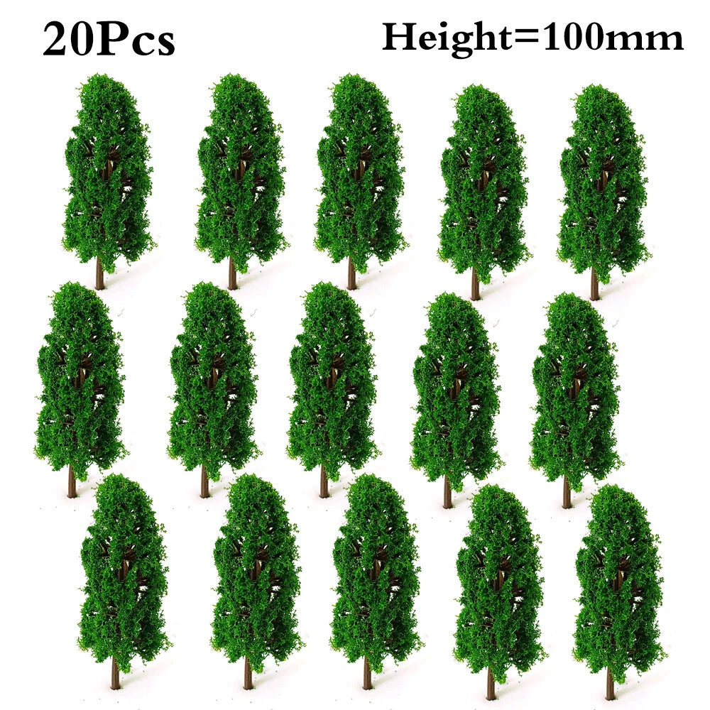 20Pcs Miniature Model Trees for Train Railroad Layout Diorama Scale