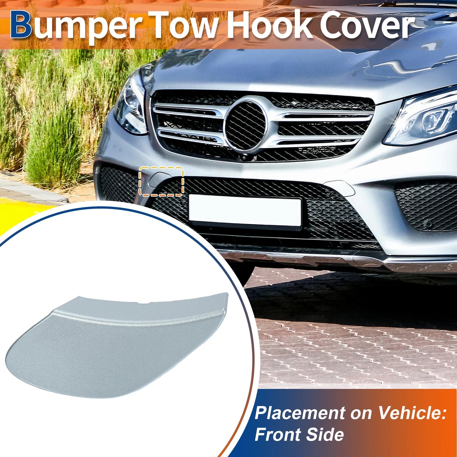 Front Tow Hook Cover Replacement for Mercedes-Benz GLE (2016–2020)