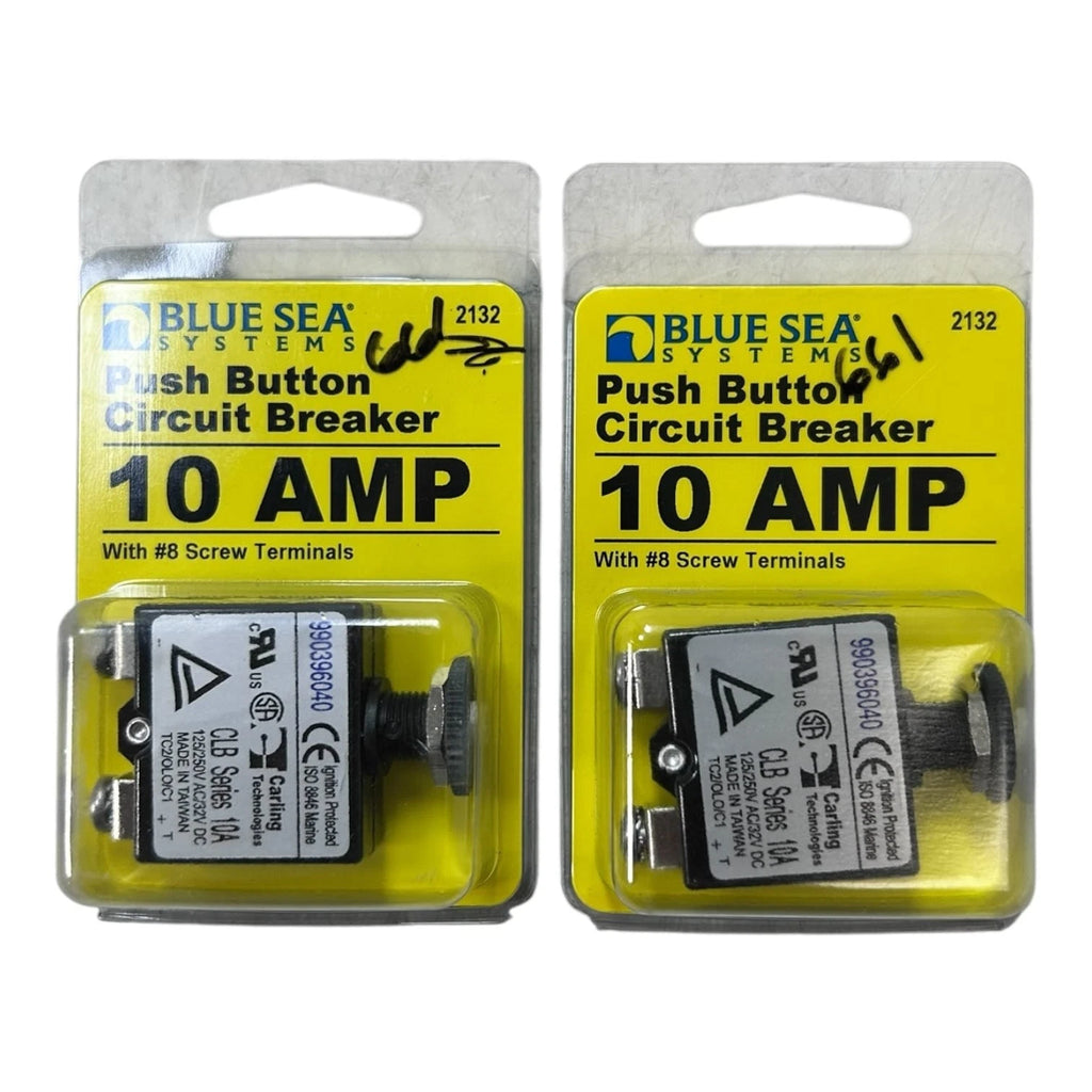 2X Push Button Circuit Breaker 10 AMP for Blue Sea Systems 2132