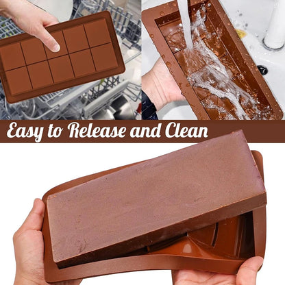 For Dubai Silicone Chocolate Bar Molds with 10 Cavities for Chocolate, Sweet