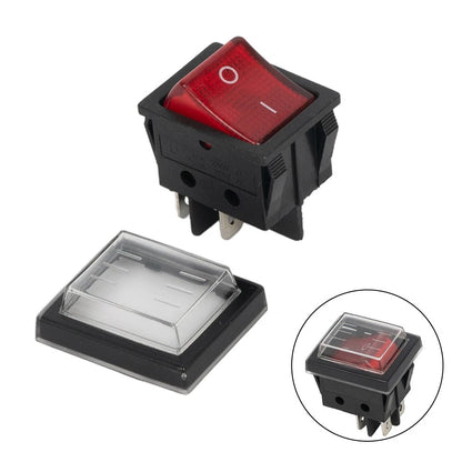 2X Red 4-Pin Power Pump On/Off Illuminated Rocker Switch for Universal Use