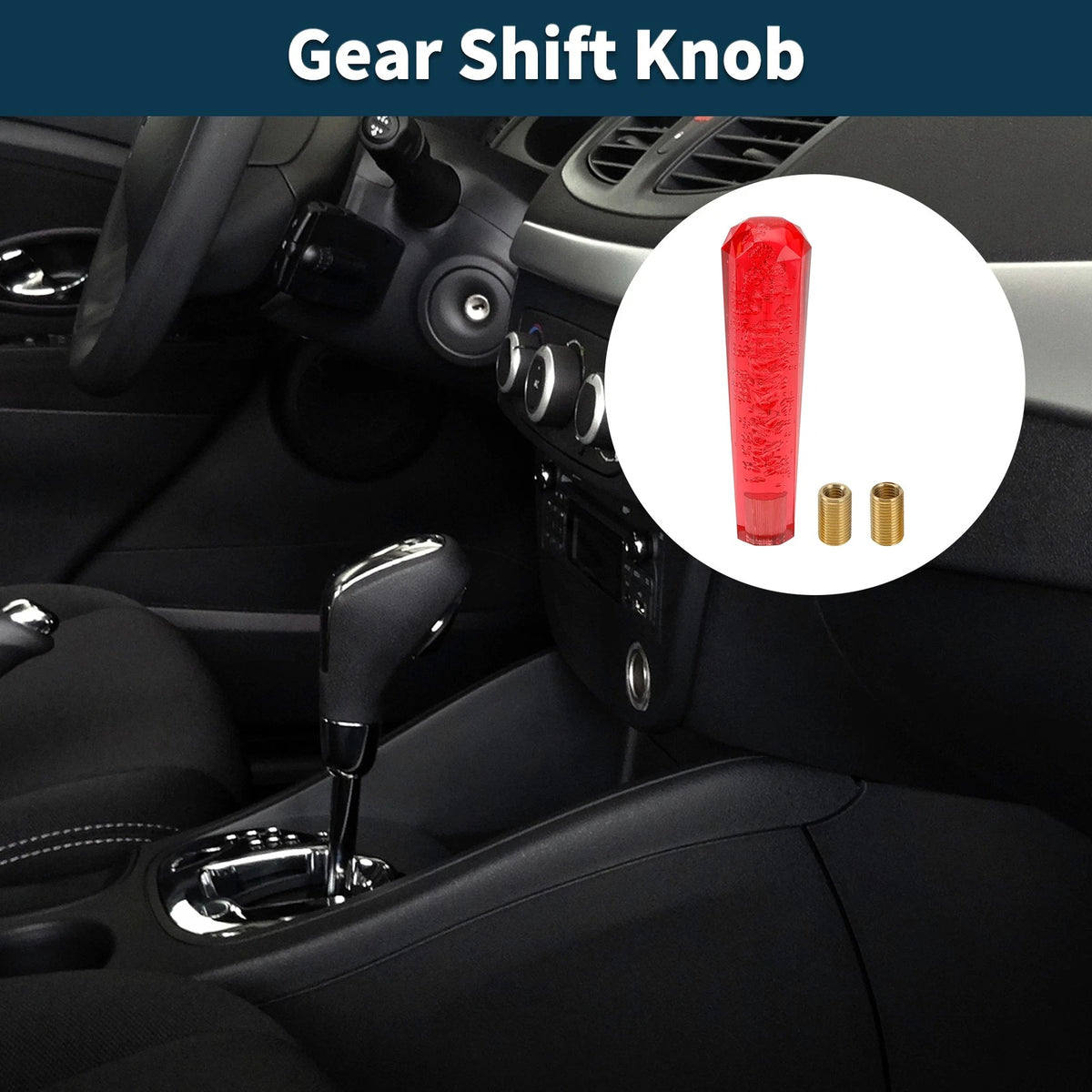 Set of 1 Gear Shifter Knob for Universal Fit (20cm, Red Acrylic)