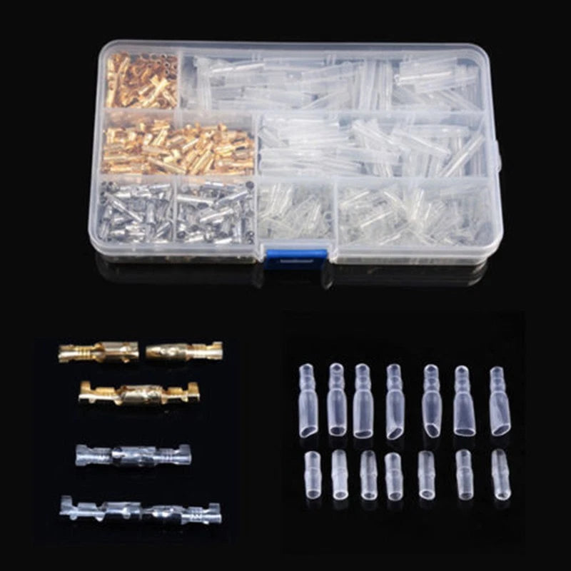 400PCS Wire Terminals for Motorcycle Brass Male & Female Connectors