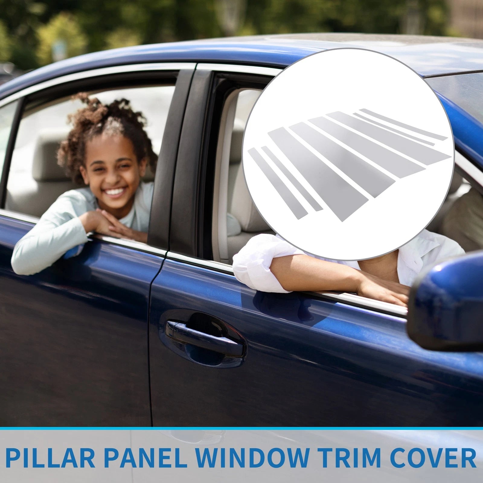 8 Pcs Window Pillar Trim Covers Chrome for Toyota RAV4 (2013–2018)