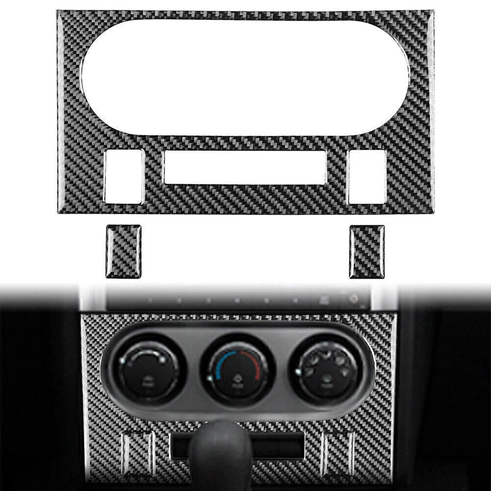 3 Pcs Carbon Fiber AC Panel Cover Trims for Dodge Challenger (2008–2014)