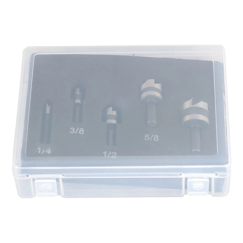 5-Piece HSS Countersink Drill Bit Set for Metals, Wood, Plastic