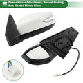Left Side Door Mirror for Nissan Sentra (2016–2019) Manual Folding White