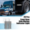 Side Marker Light 6 LED Front Rear for Trailer Truck RV Van White (Set)