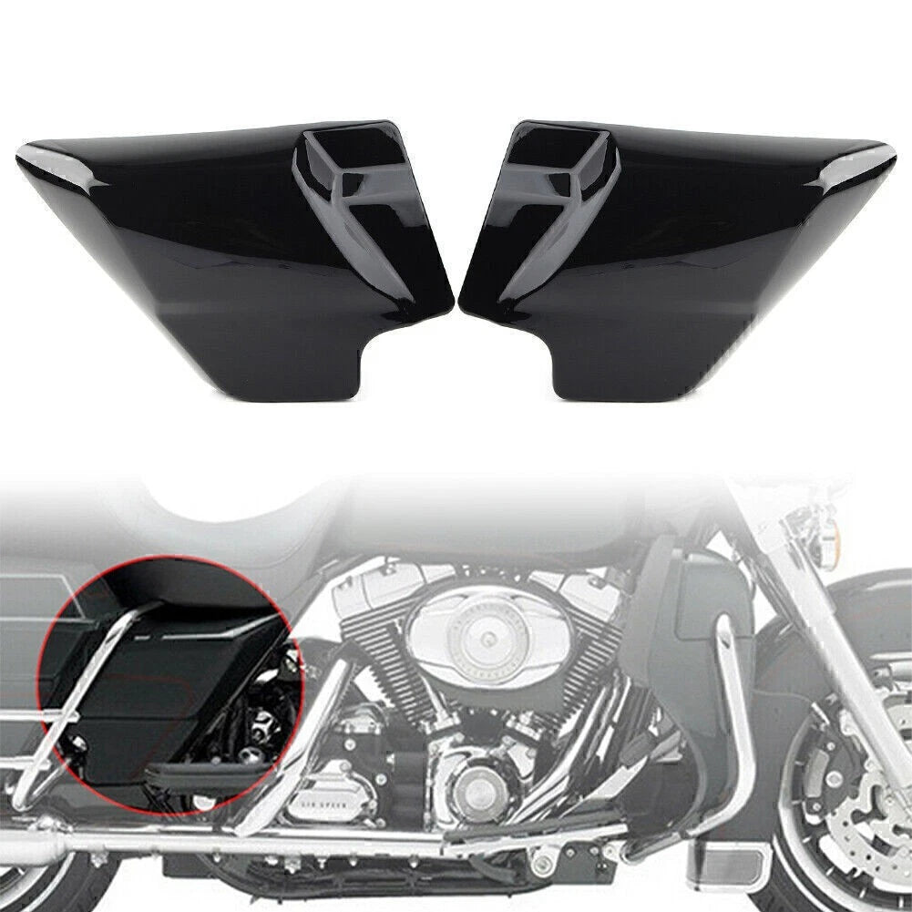 Pair Vivid Black Stretched Side Cover Panels For Harley Touring Models 2009-2018