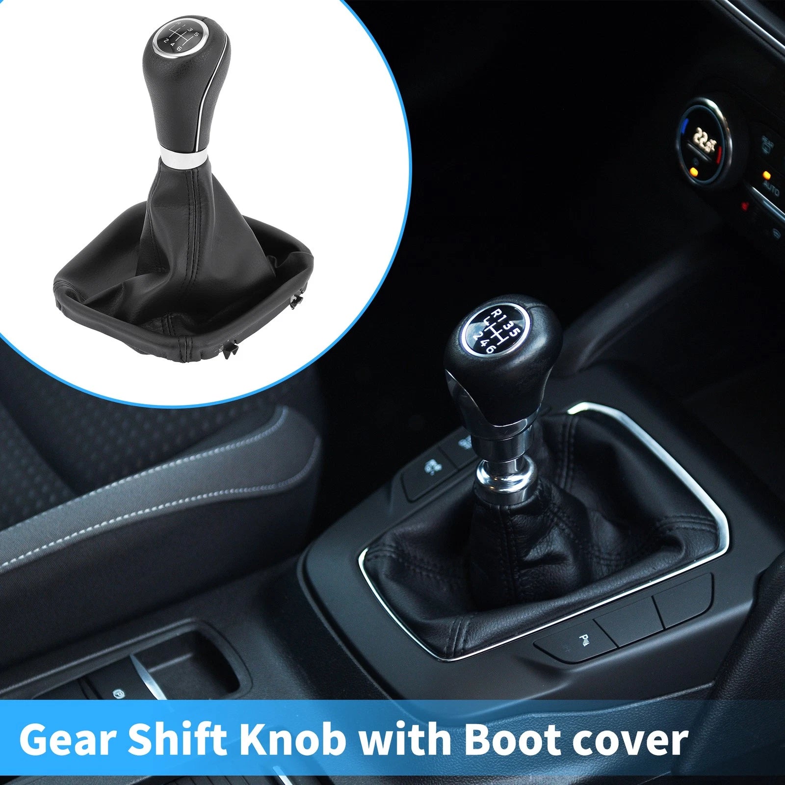 6 Speed Shift Knob with Boot Cover for Mercedes W203 S203 (2004–2007)