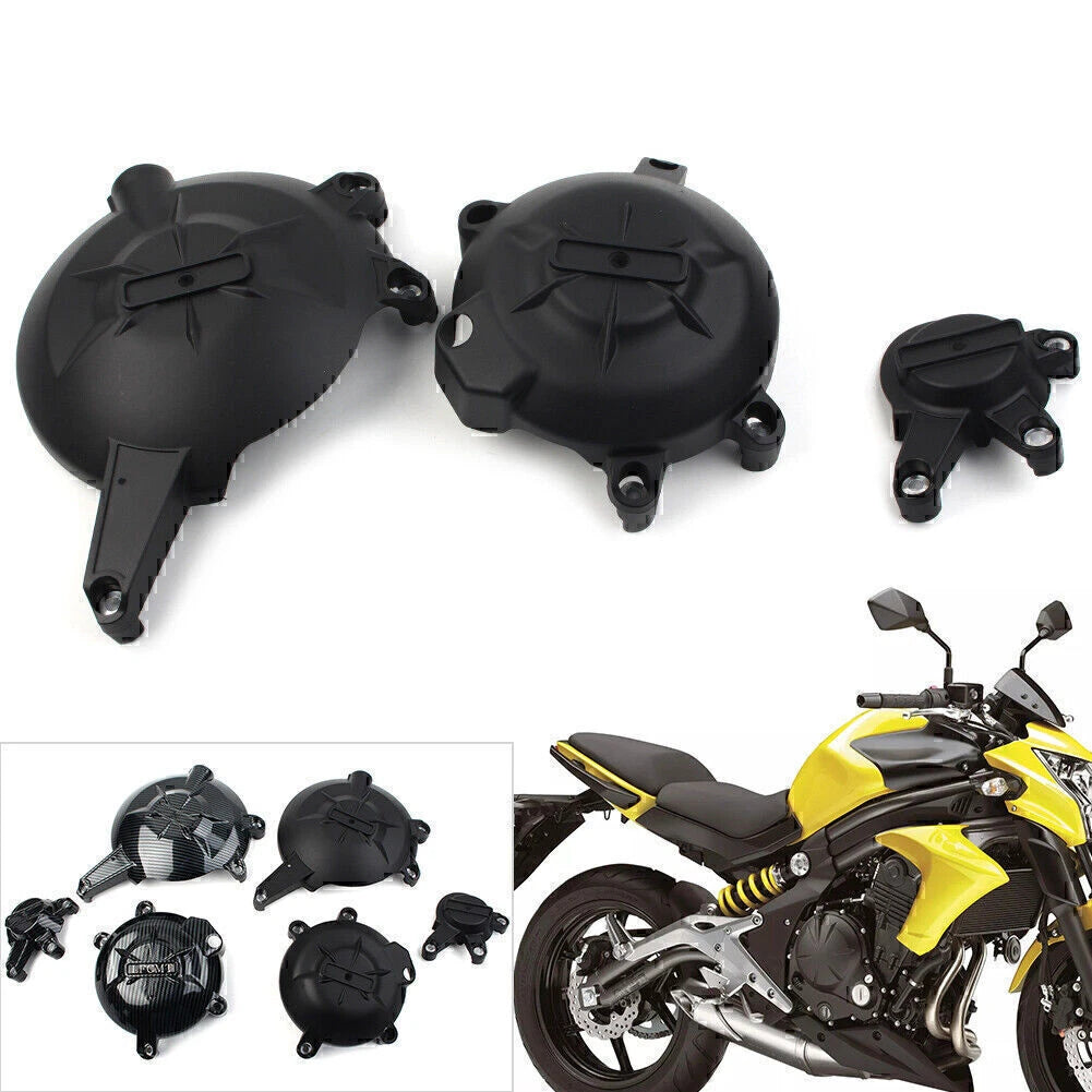 Matte Black Engine Case Cover Slider for Kawasaki ER6 (2006–2016)