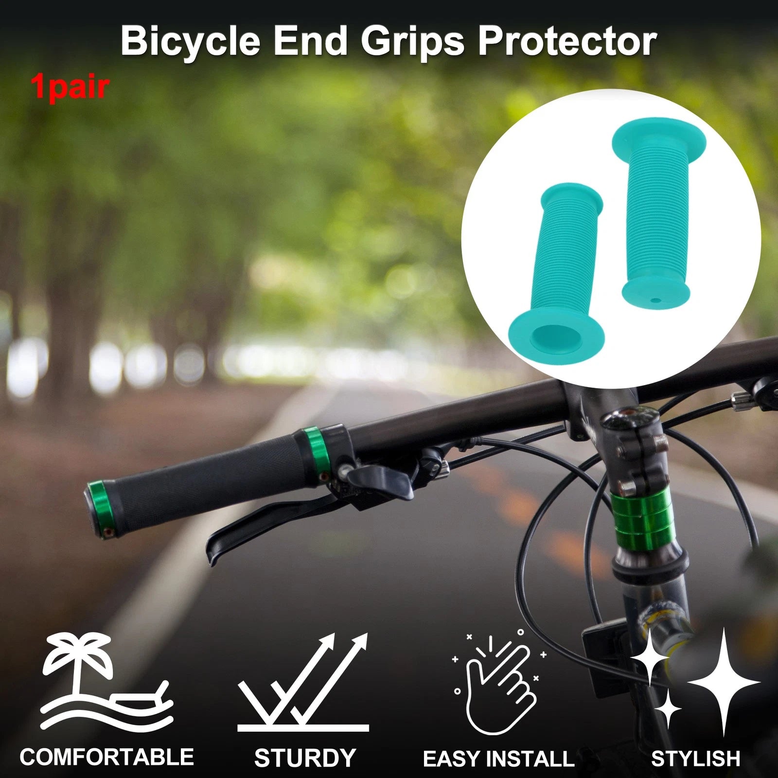 Handlebar Grips Cover 85mm Lightweight MTB End Grips Protector 1 Pair for