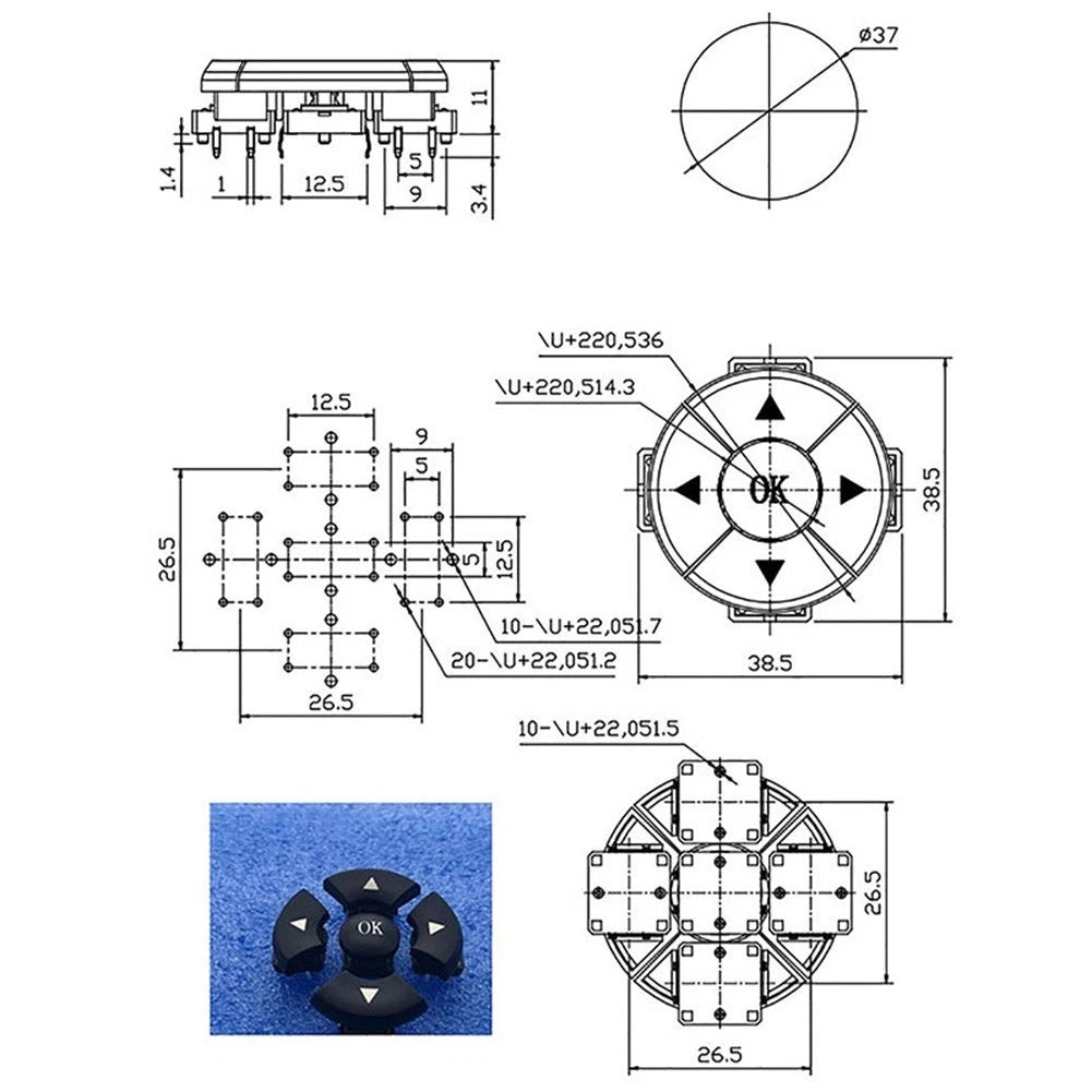 A14 Cap Direction Combination Switch 5 Way for A14