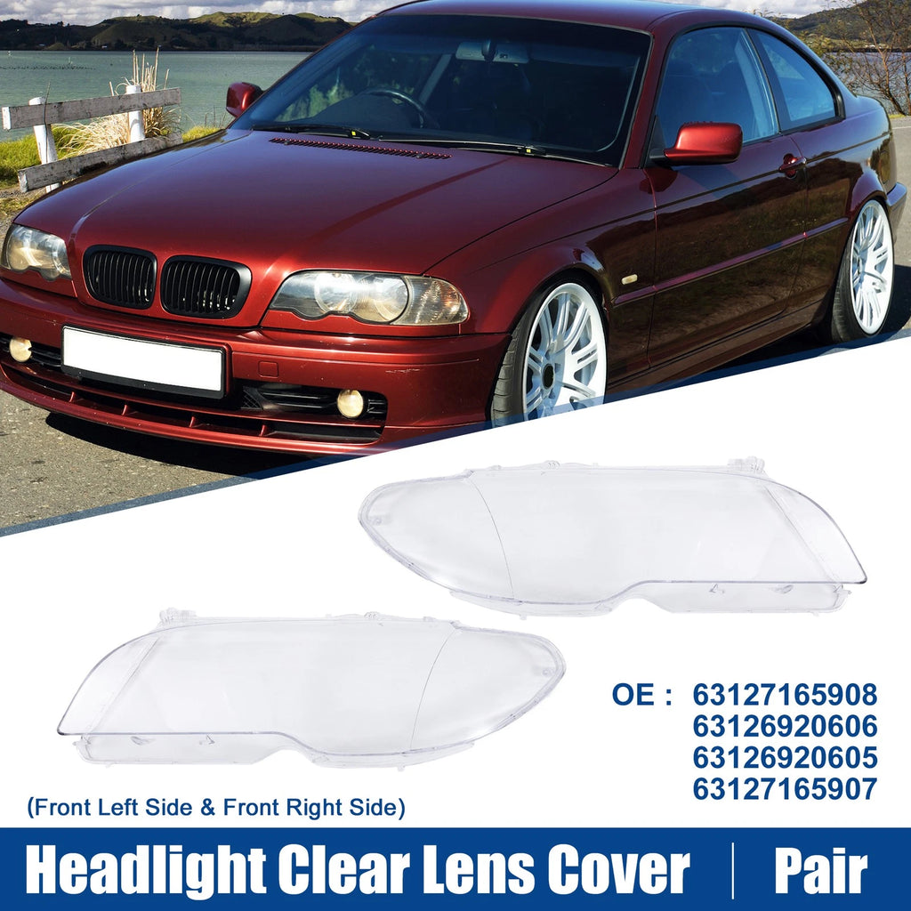 Headlight Clear Lens Shell Cover Pair for BMW E46 (2003–2006)