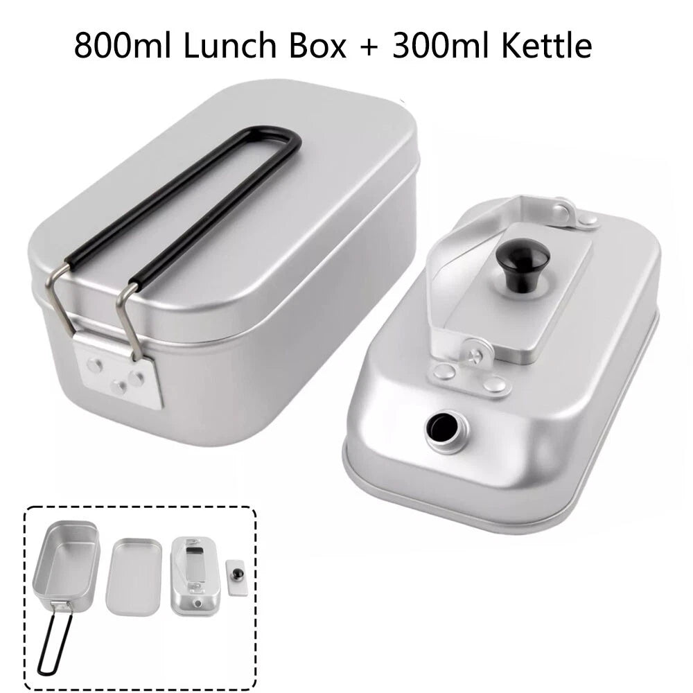 2-in-1 Camping Lunch Box Water Kettle Set Cookware