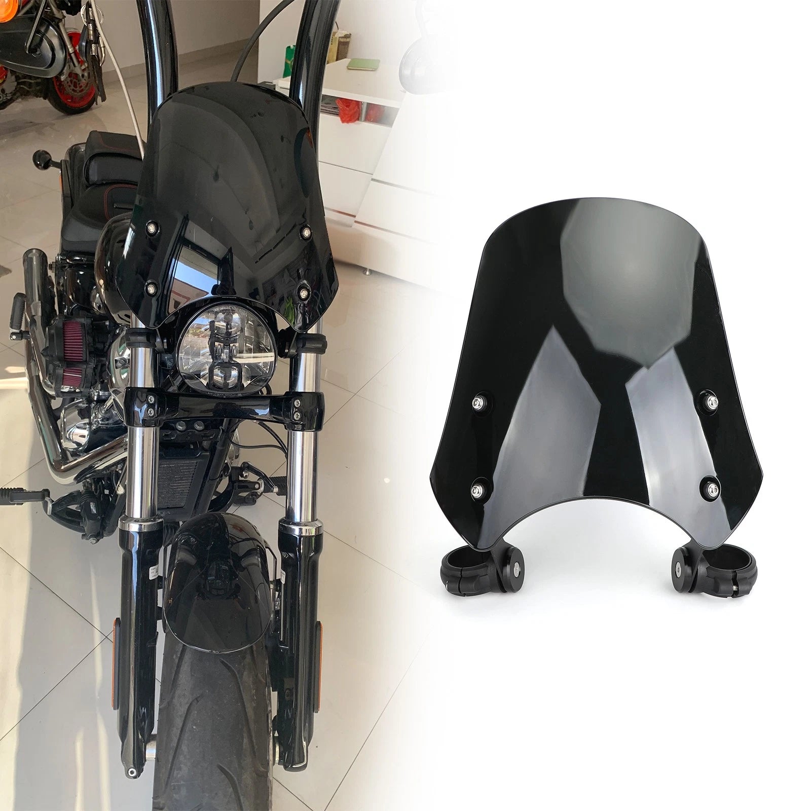 ABS Motorcycle Windscreen for Harley Dyna Softail (2006–2023) Black