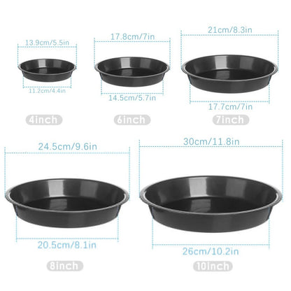 Set of 2 Round Plastic Saucer Plant Trays for Various Sizes (4-10 Inch)