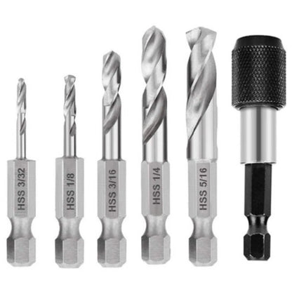 5-Piece Hex Shank Short Drill Bit Set for Electric Drills