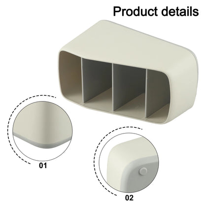 Compact Desktop Organizer for Remote Controls (4 Compartment Storage Box)