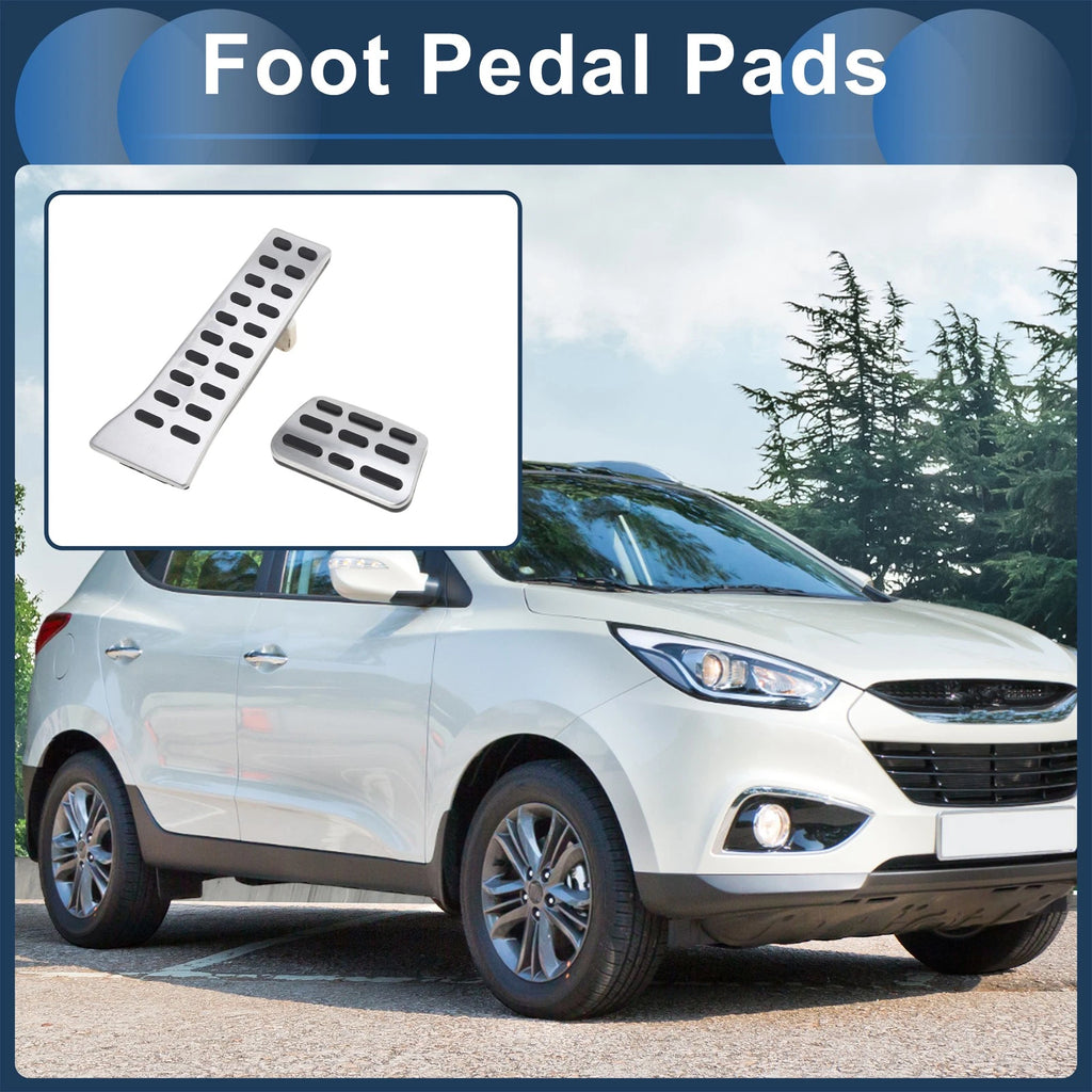 Automatic Footrest Pedal Covers Set for Hyundai Tucson (2016–2023) Silver