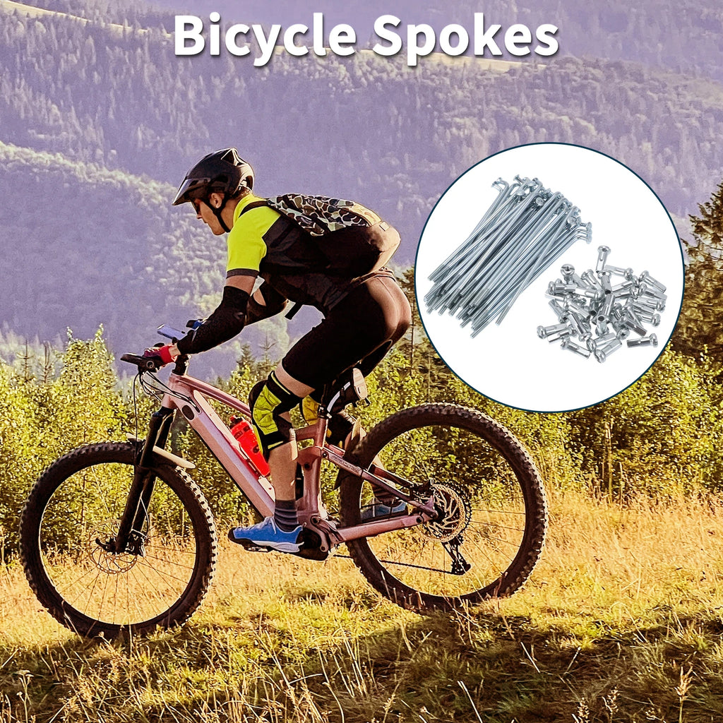 Bicycle Spoke Nipples Replacement 45mm Steel Galvanized Set for Universal