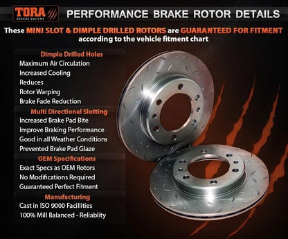 2 Rear Drilled + Slotted Disc Brake Rotors for Toyota 86 ZN6 (2012–2015)