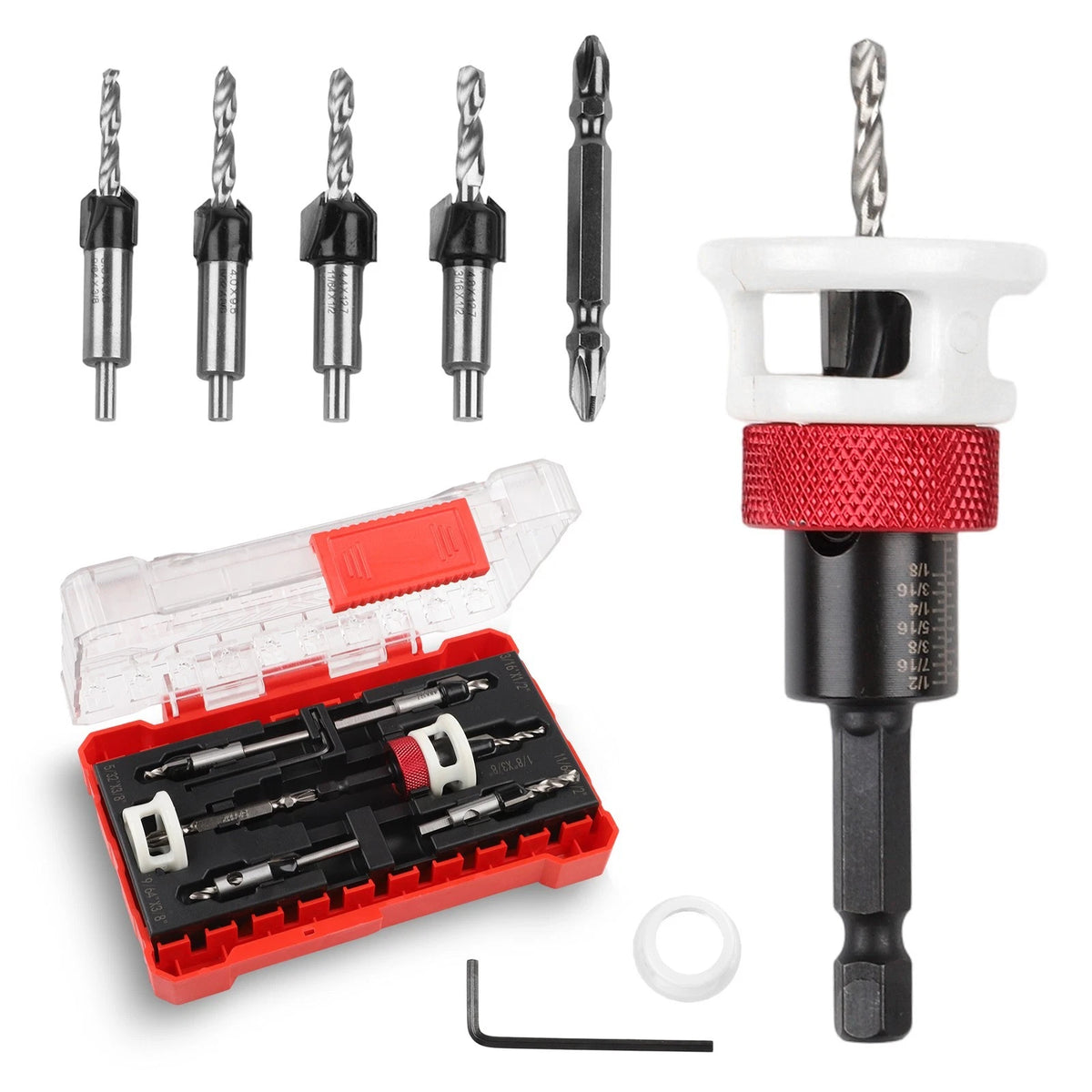 5 Piece Countersink Drill Bit Set for Home Improvement Projects