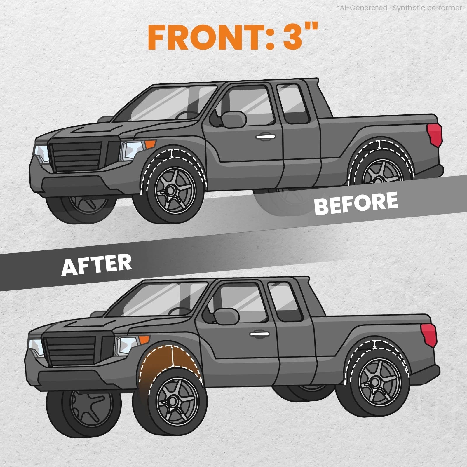 3" Front Leveling Lift Kit Brackets for Ram 2500 3500 4WD (2013–2022)