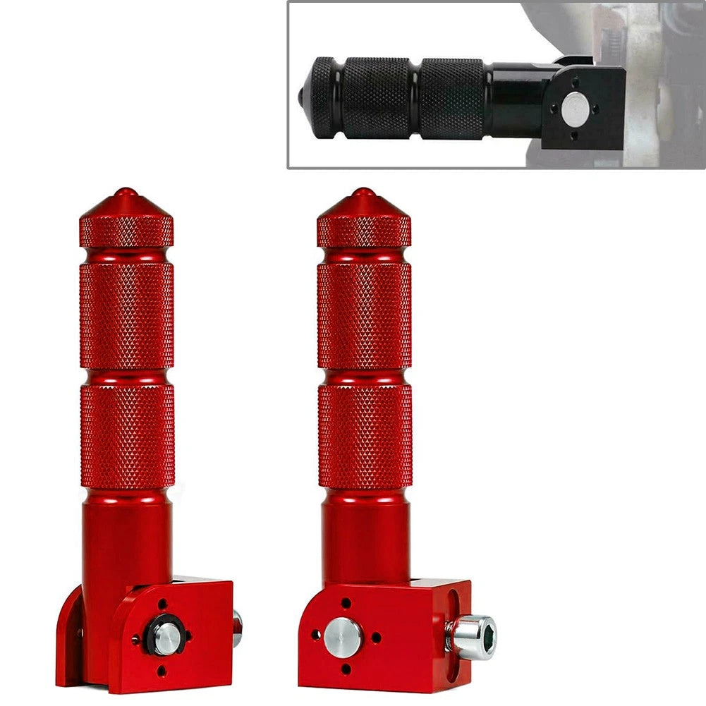 CNC Folding Foot Pegs Rear Set for Universal Motorcycle (All Years) - Red