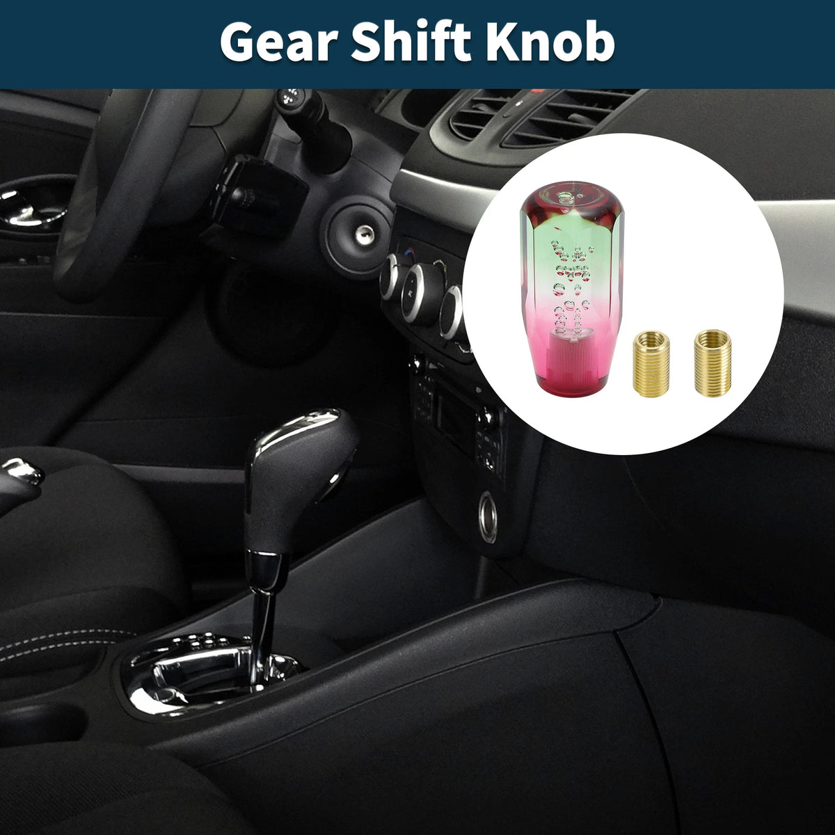 Shift Knob Set of 1 for Universal Vehicles (10cm, Acrylic Green White)