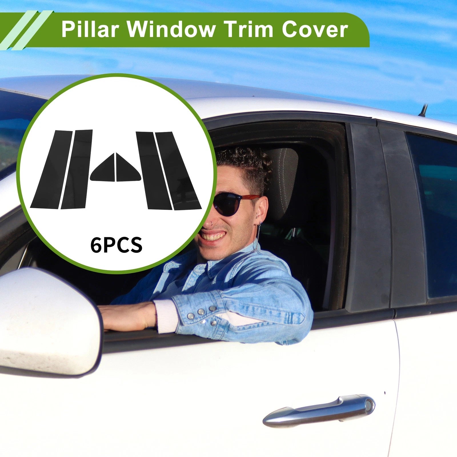 6 Pcs Door Pillar Window Trim Replacement for Chevy Silverado (2019–2024)