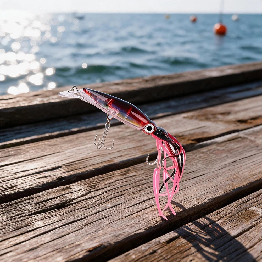 Simulation Octopus Lure Skirt Tail for Rockfish Lingcod Squid (14cm, 43g)