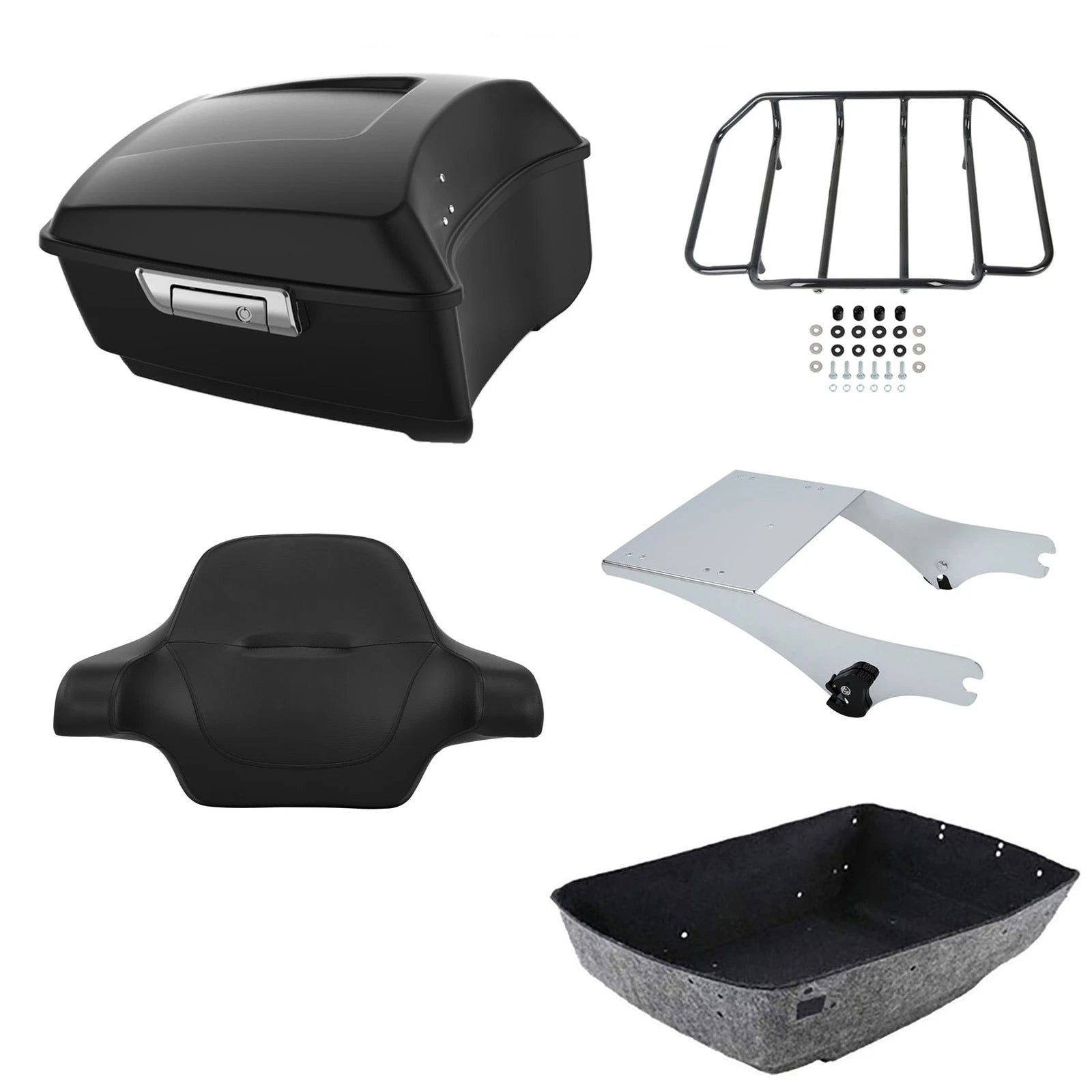 Trunk Luggage Backrest Pad Mount Rack for Harley Touring (1997–2008)