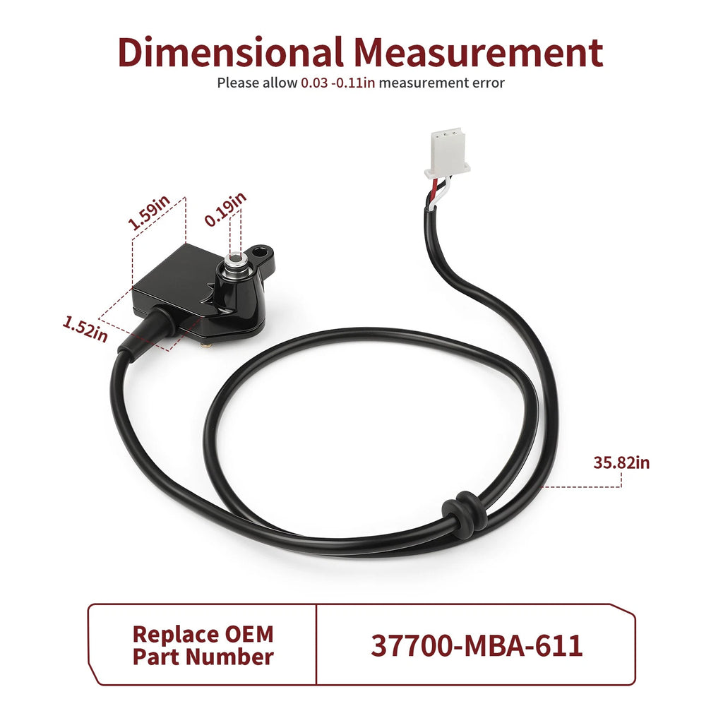 Speed Sensor 37700-MBA-611 for Honda Shadow VT750CD VT750DC (2001–2007)