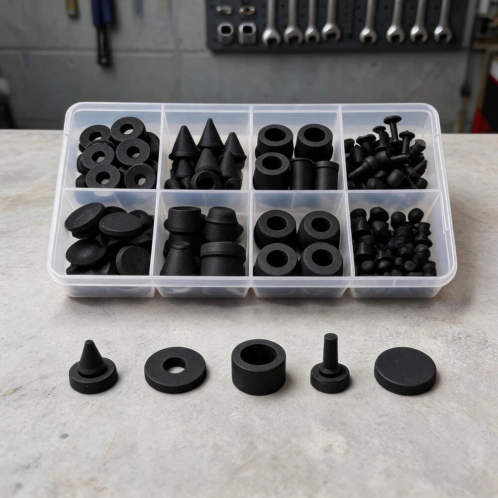Black Rubber Bumper Sealing Kit for Automotive Use (No Specific Years)