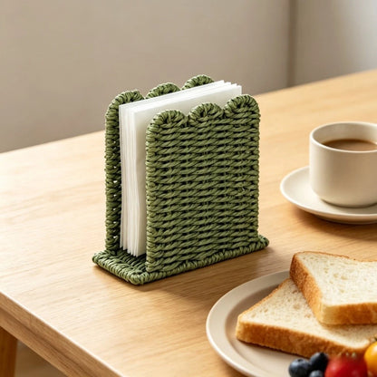 Set of 2 Handmade Paper Rope Napkin Holders for Kitchen Dining