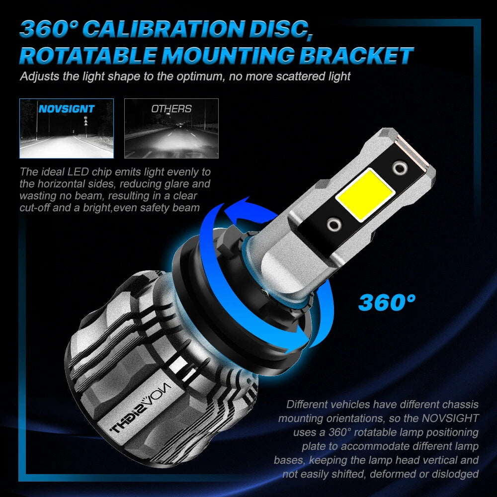 2X H11 LED Headlight Bulbs Conversion 72W 6500K for