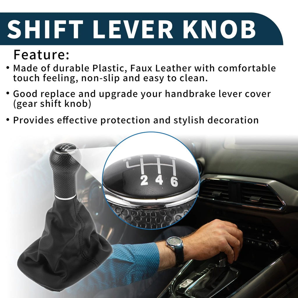 6 Speed Gear Shift Knob with Cover for Volkswagen Golf (1997–2006)