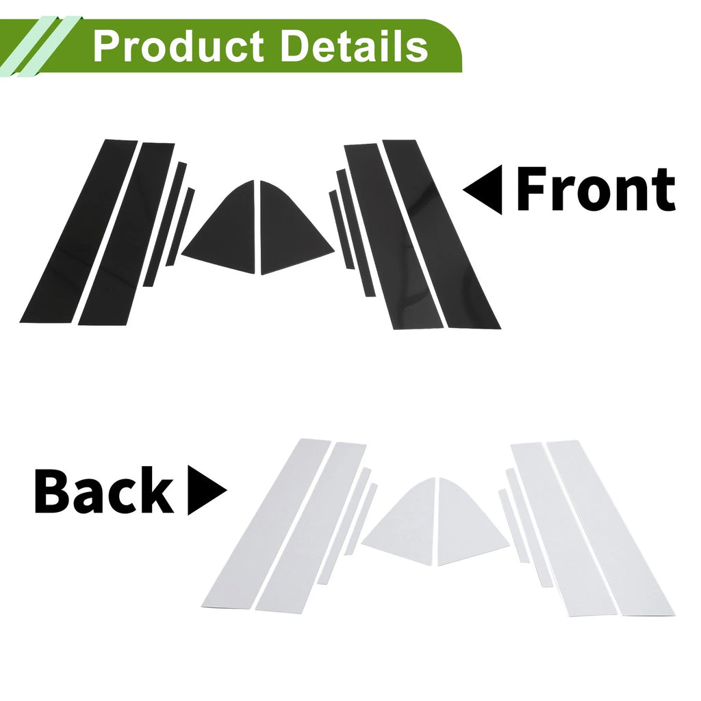 10 Pcs Pillar Window Trim Replacement for Chevrolet Cruze (2011–2015) Black