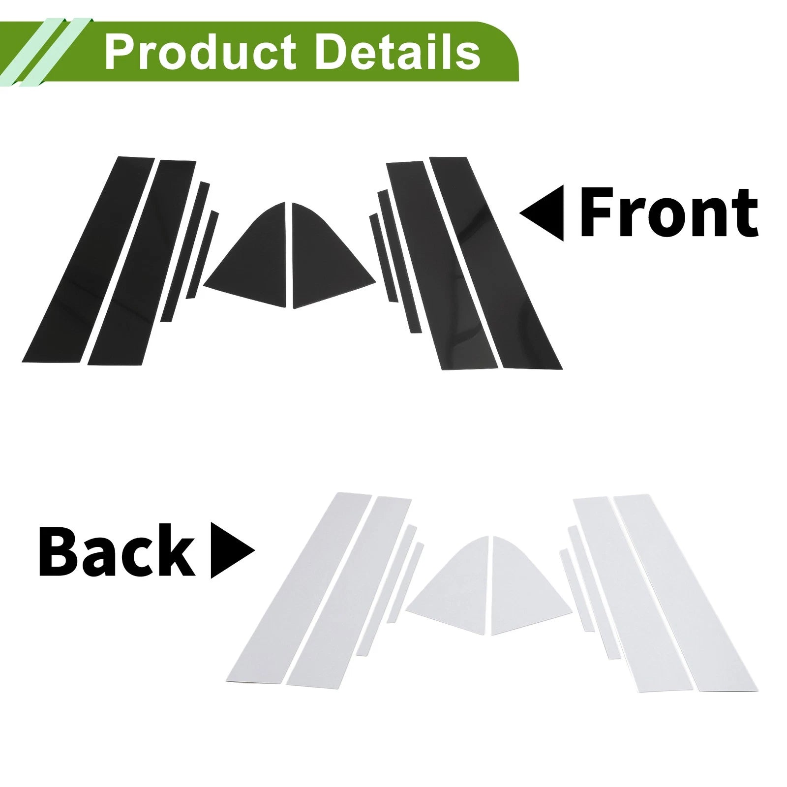 10 Pcs Pillar Window Trim Replacement for Chevrolet Cruze (2011–2015) Black