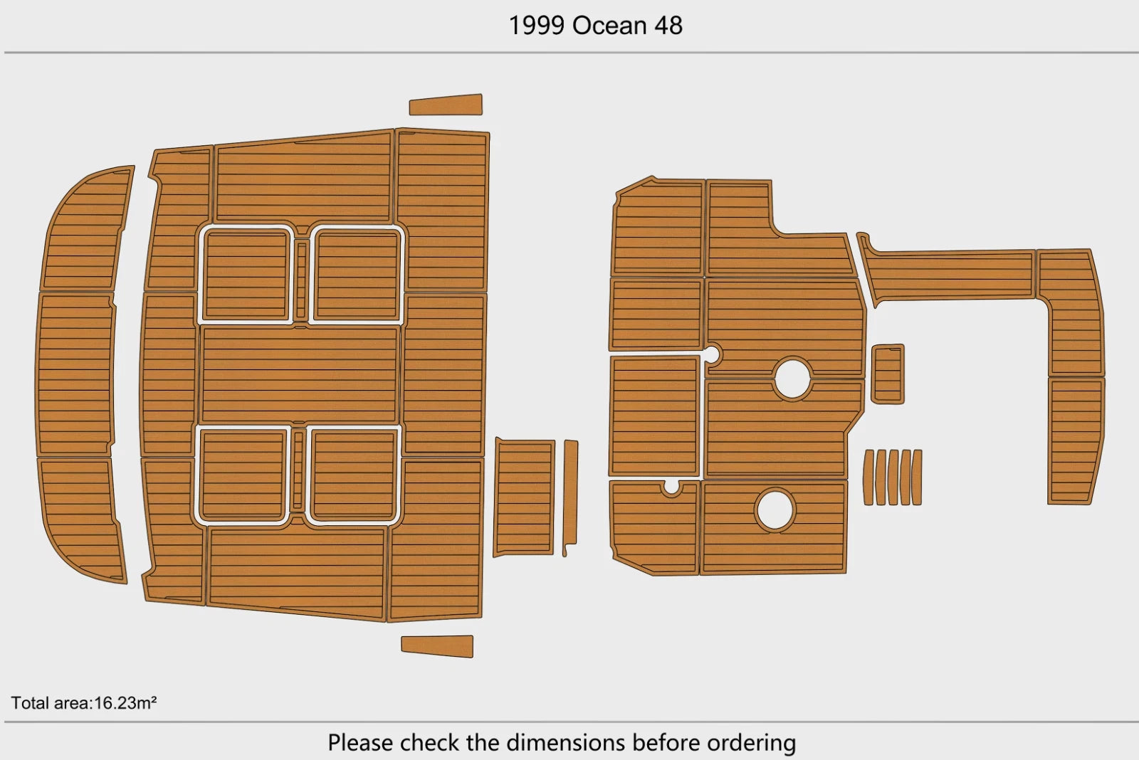 EVA Pads for Ocean 48 Swim Platform Cockpit Boat (1999)