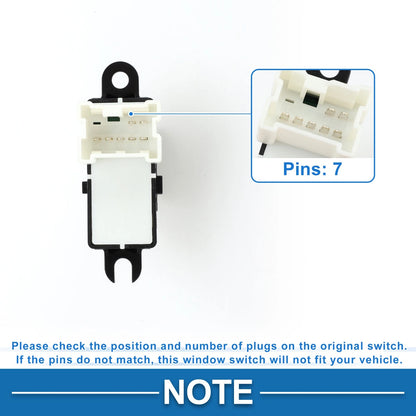 Rear Power Window Switch for Nissan Pathfinder Armada Titan (No. 25411ZT10A) Black
