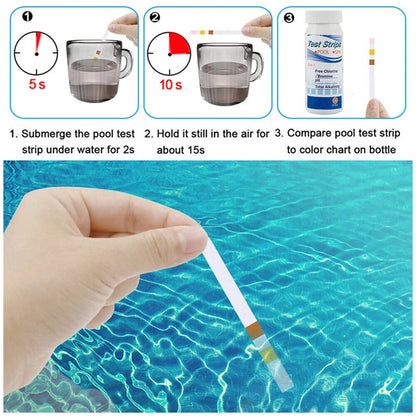 100 Pcs Water Test Strips for Pool Spa Water Quality