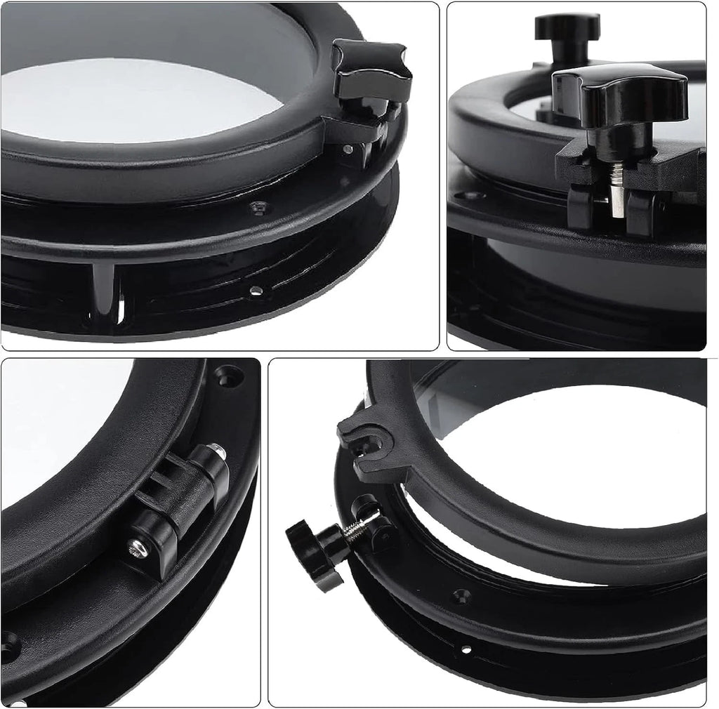 1Pcs Round Opening Portlight Porthole 8" Deck Hatch Window Black
